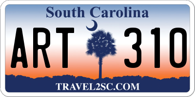 SC license plate ART310