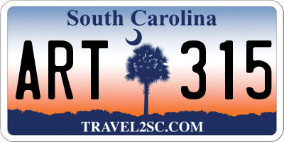 SC license plate ART315