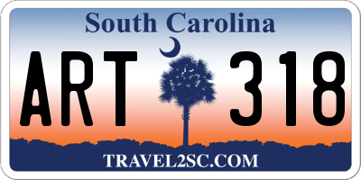 SC license plate ART318