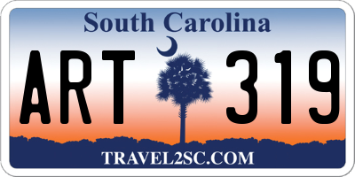 SC license plate ART319