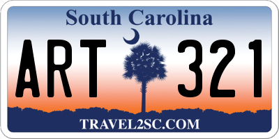 SC license plate ART321