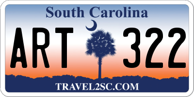SC license plate ART322