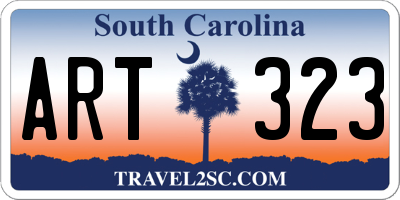 SC license plate ART323