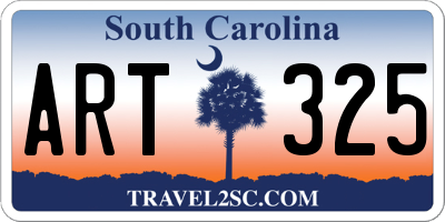 SC license plate ART325
