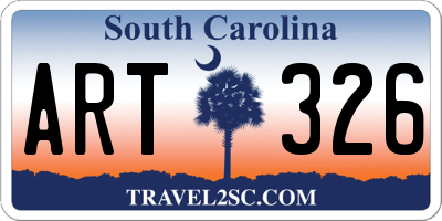 SC license plate ART326