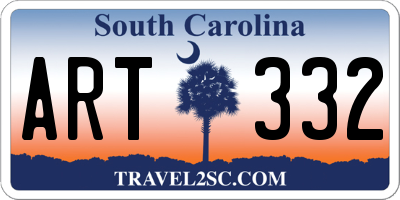 SC license plate ART332