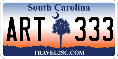 SC license plate ART333