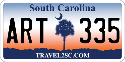SC license plate ART335