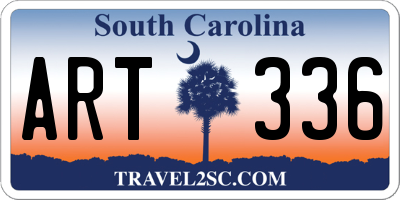 SC license plate ART336