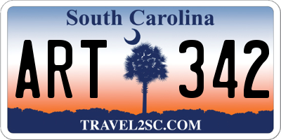 SC license plate ART342