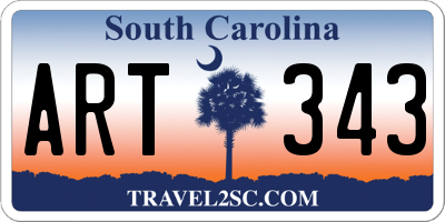 SC license plate ART343
