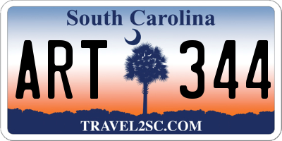 SC license plate ART344