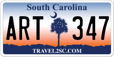 SC license plate ART347
