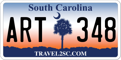 SC license plate ART348