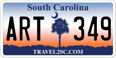 SC license plate ART349