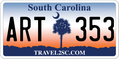 SC license plate ART353