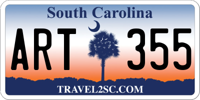 SC license plate ART355