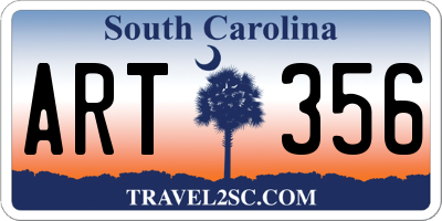 SC license plate ART356