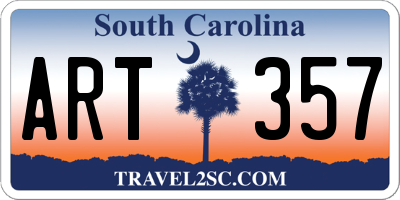 SC license plate ART357