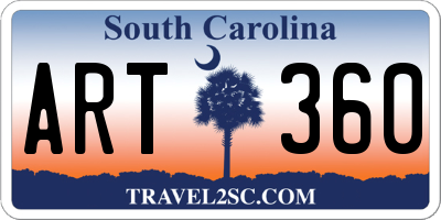 SC license plate ART360