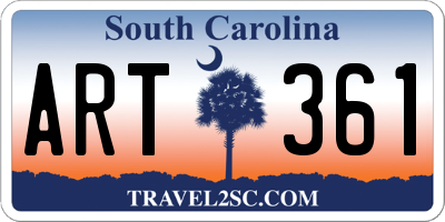 SC license plate ART361