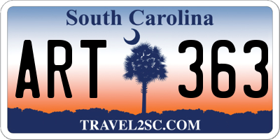 SC license plate ART363