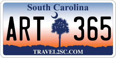 SC license plate ART365