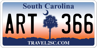 SC license plate ART366