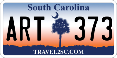 SC license plate ART373