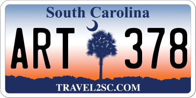 SC license plate ART378