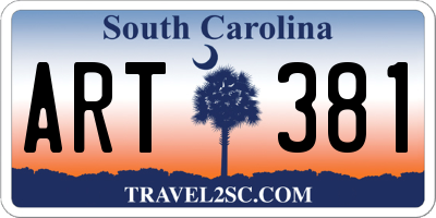 SC license plate ART381
