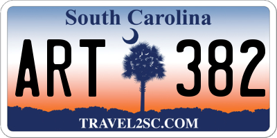 SC license plate ART382