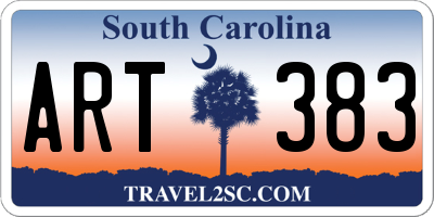 SC license plate ART383