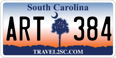 SC license plate ART384