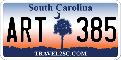 SC license plate ART385