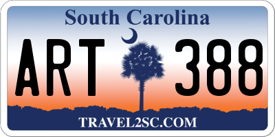 SC license plate ART388
