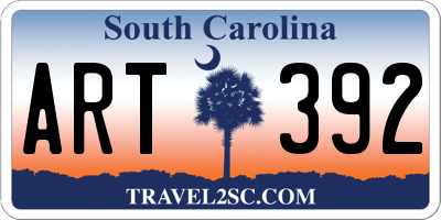 SC license plate ART392