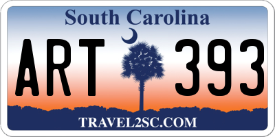 SC license plate ART393