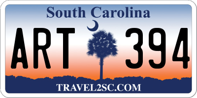 SC license plate ART394