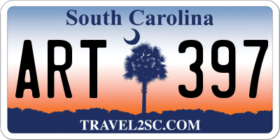 SC license plate ART397