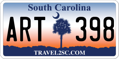 SC license plate ART398
