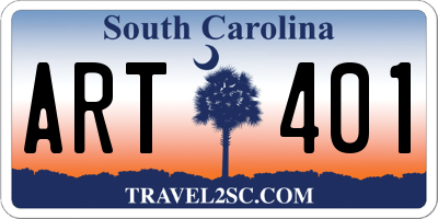 SC license plate ART401