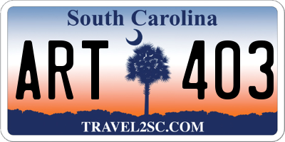 SC license plate ART403