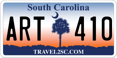 SC license plate ART410