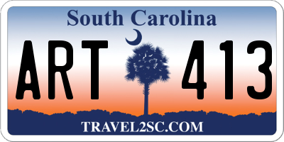 SC license plate ART413