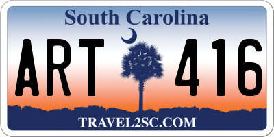 SC license plate ART416