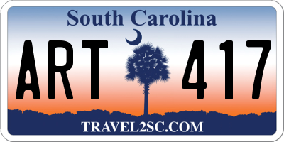 SC license plate ART417