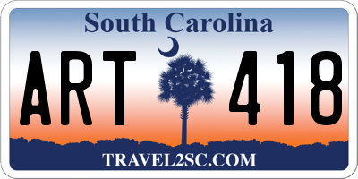 SC license plate ART418
