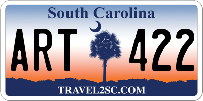 SC license plate ART422