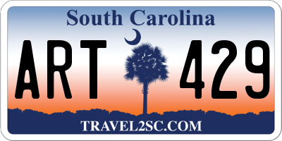 SC license plate ART429